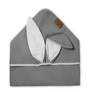 Kopalna brisača iz vaflja s kapuco zajček - antracit