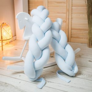 Obroba kitka iz organskega bombaža - svetlo modra