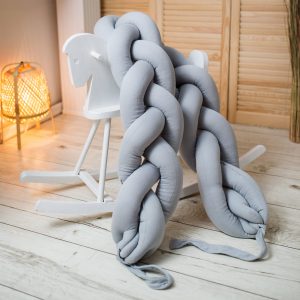 Obroba kitka iz organskega bombaža - svetlo siva