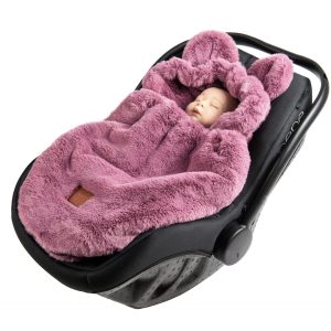 Topla vreča POLARNI MEDO za košaro vozička, jajčko ali spanje - indijansko roza