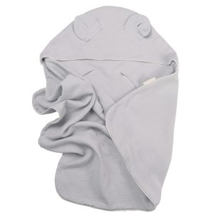 Kopalna brisača ali poletna odejica za jajčko iz muslina s kapuco - Stone