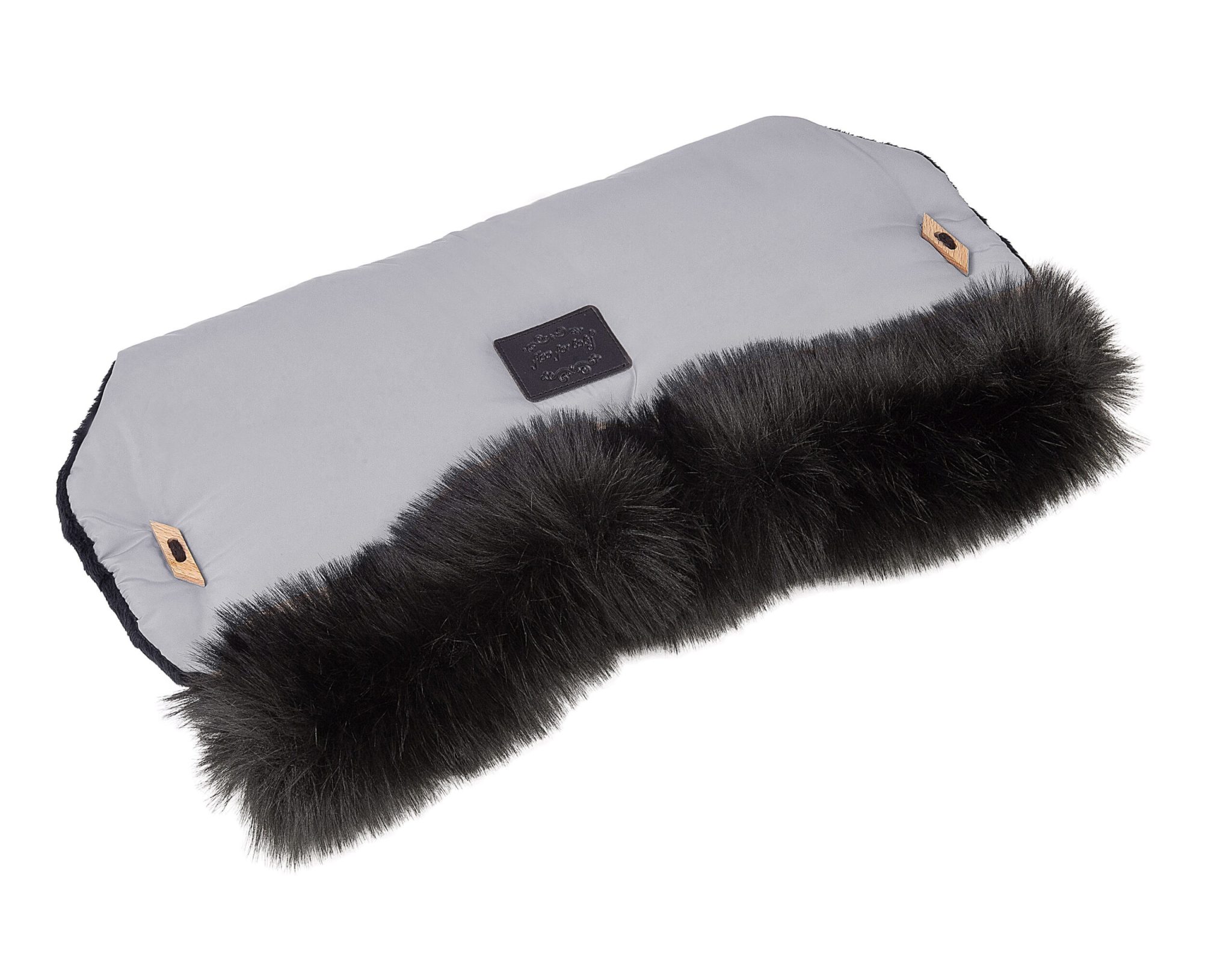 Prestižna zimska vreča Nevada COMBO z eko krznom - siva