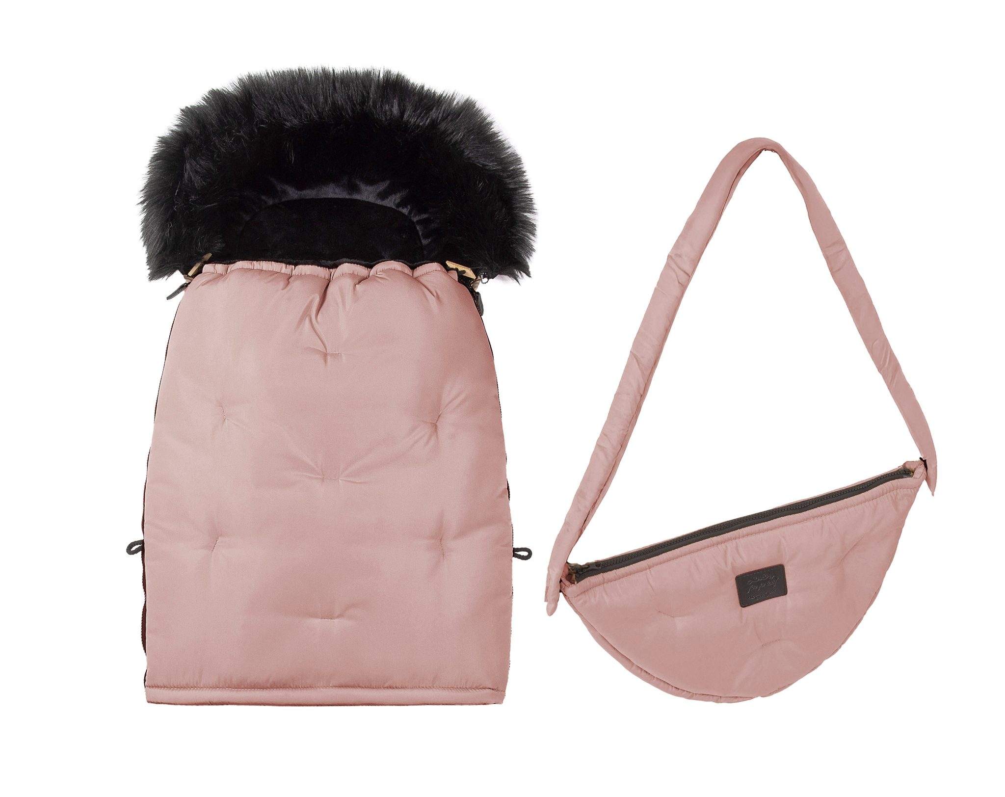 Prestižna zimska vreča Nevada COMBO z eko krznom - roza