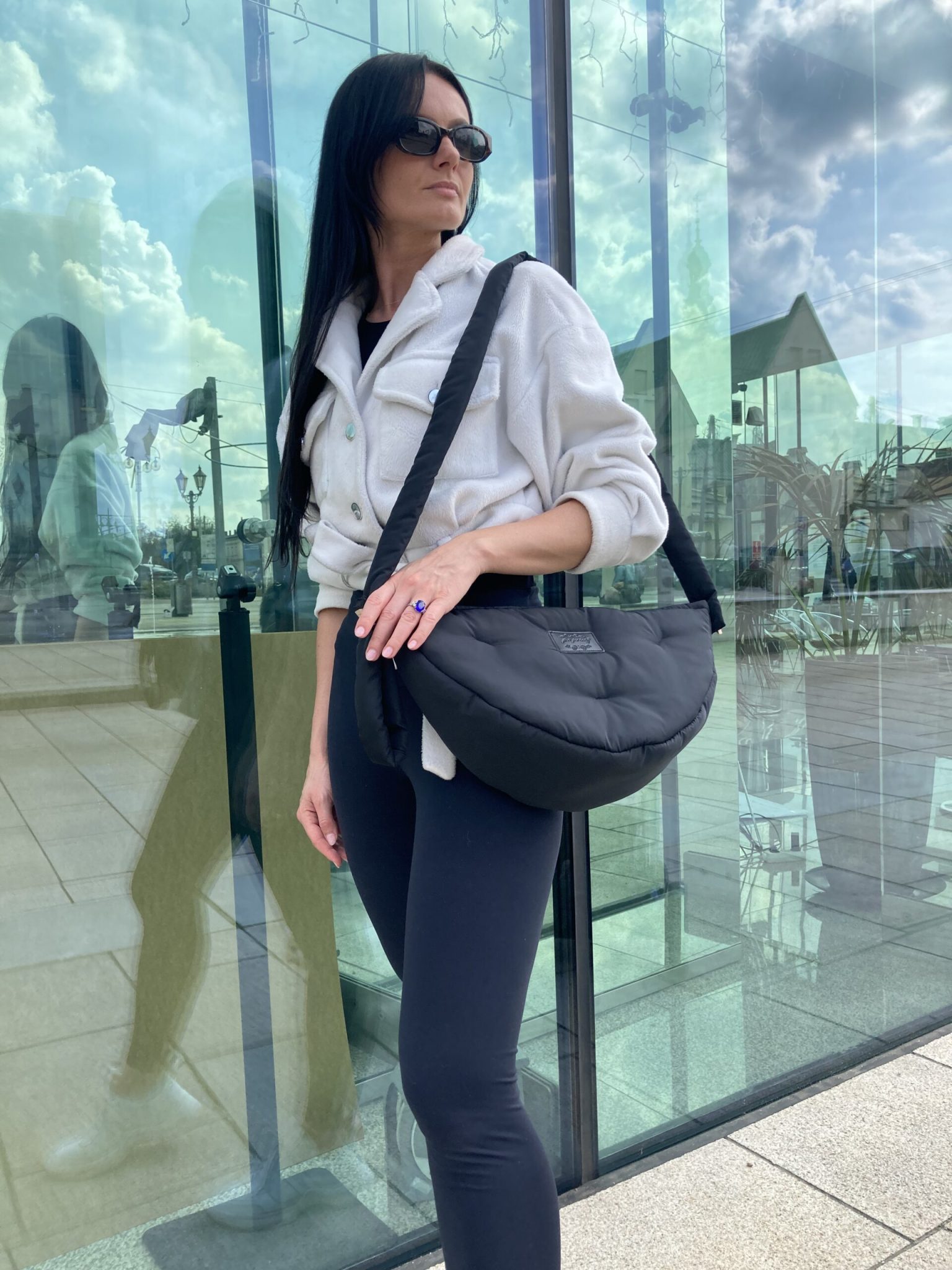 Prestižna zimska vreča Nevada COMBO z eko krznom - črna