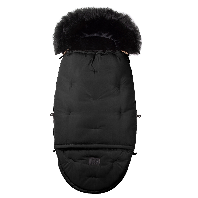 Prestižna zimska vreča Nevada COMBO z eko krznom - črna