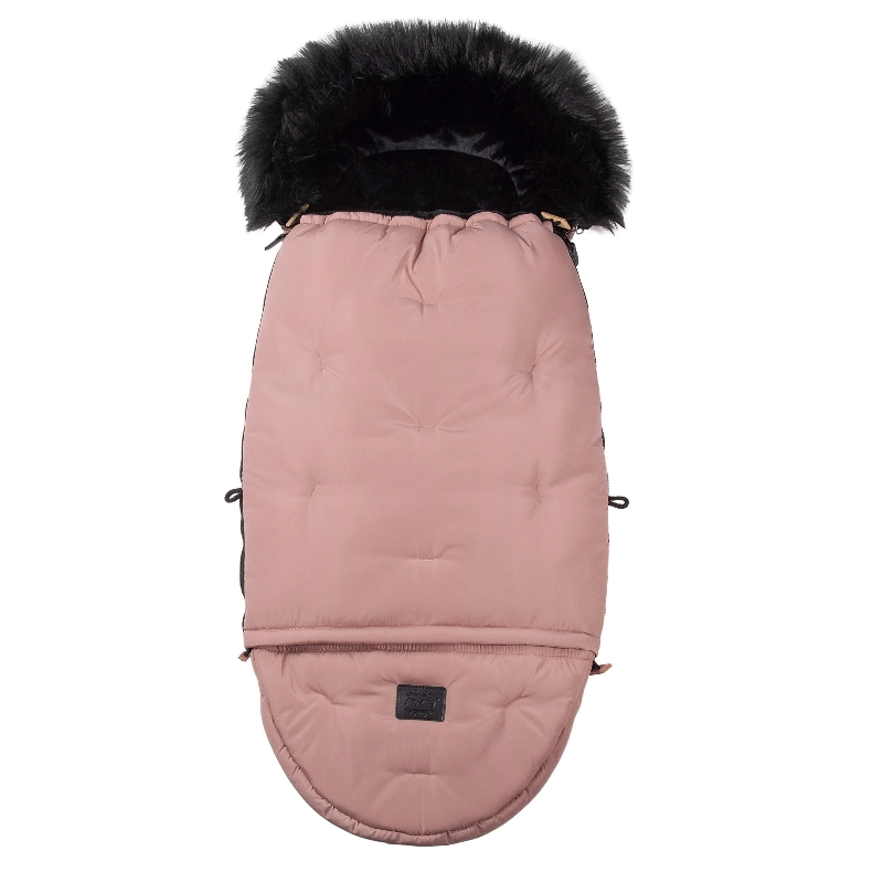 Prestižna zimska vreča Nevada COMBO z eko krznom - roza