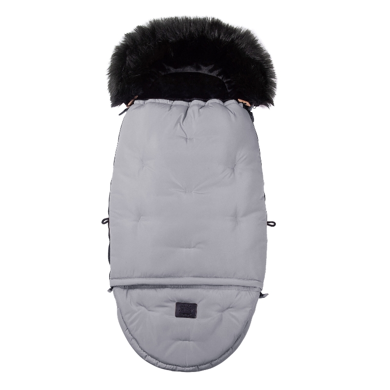 Prestižna zimska vreča Nevada COMBO z eko krznom - siva